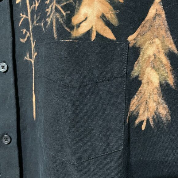 Bleach Painted Trees Landscape Upcycled UNTUCKit Long Sleeve Shirt - Picture 2 of 13
